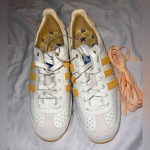 adidas Japan White Sneakers with Yellow Stripes